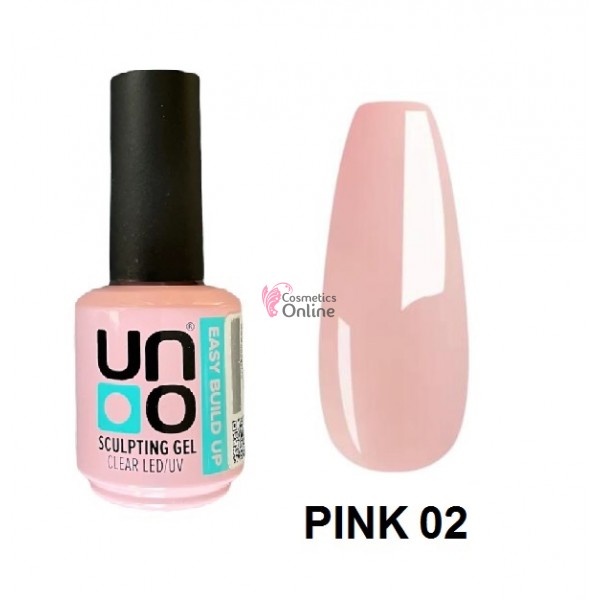Sculpting Gel Easy Build Up Uno Pink 02, gel modelant roz laptos, 15 ml
